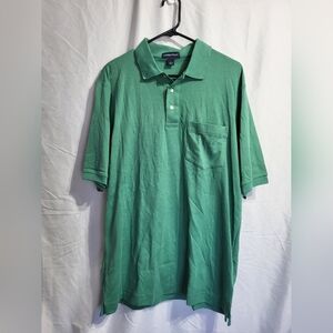 Lands' End Classic Green Polo Shirt, Size Large